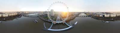 360° AERIAL PANORAMA OF THE LONDON EYE