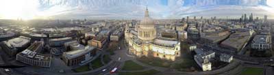 360° AERIAL PANORAMA OF SAINT PAULS CATHEDRAL LONDON